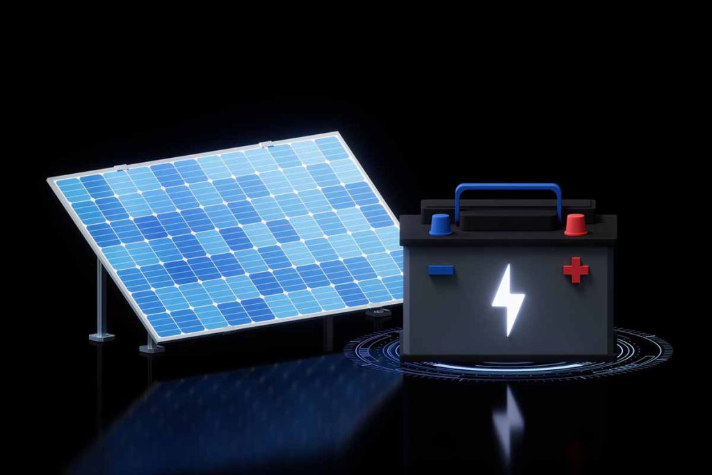 باتری خورشیدی به همراه پنل خورشیدی